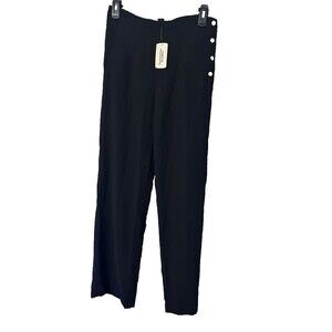 Forever 21 Straight Pants Women Small Black Long Trousers Polyester New